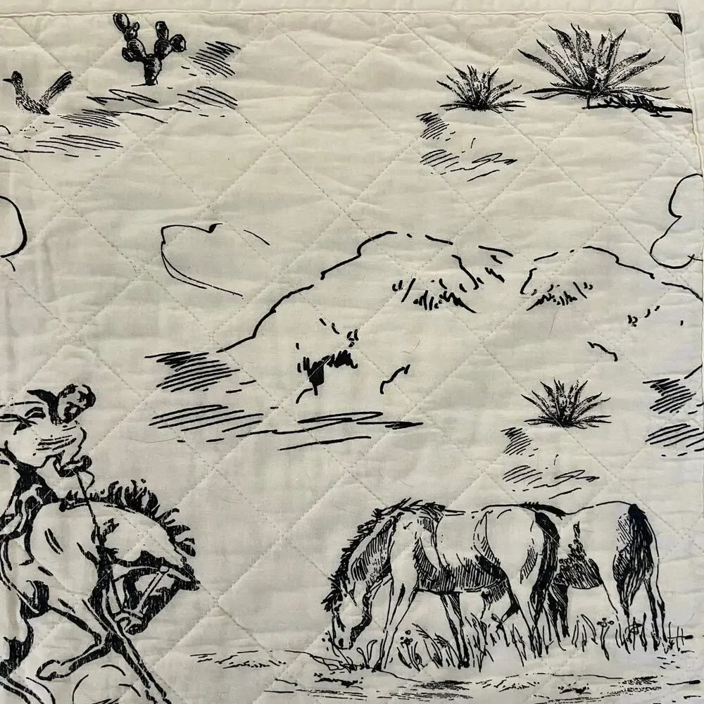 Paseo Road Ranch Life Western Toile Sham Set 2 Standard 20x26 Cowboy Reversible